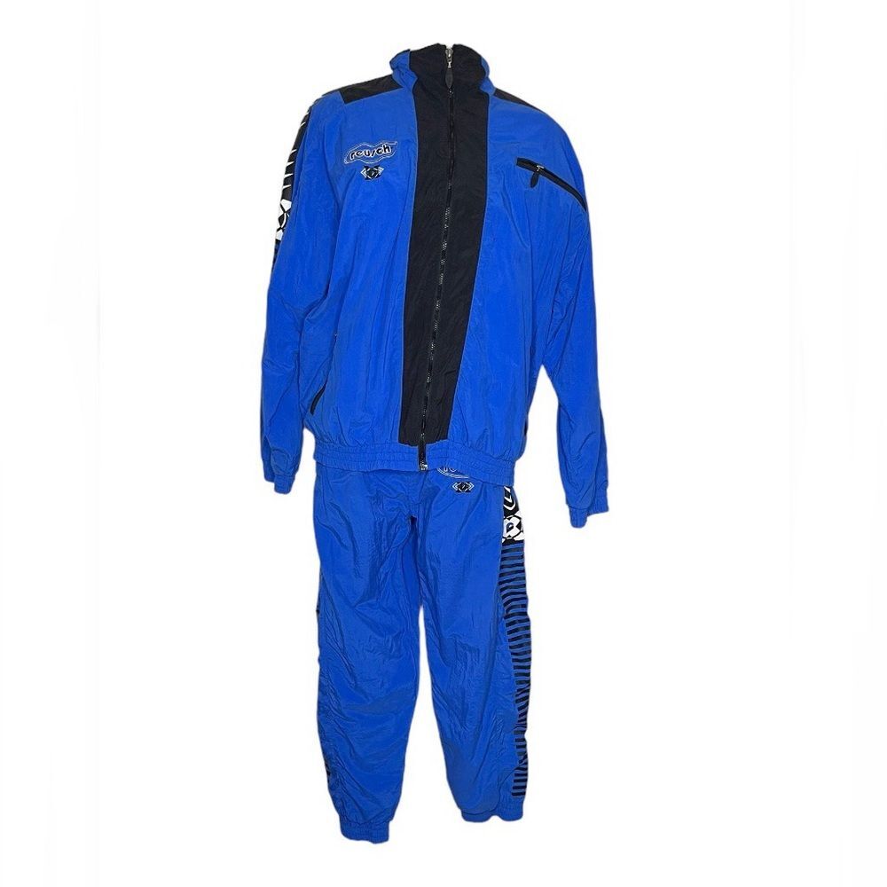 REUSCH International Activewear Blue Black Track Suit Lined Jogger Style Size XL